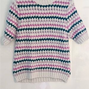 Zara Multicolor Striped Sweater - Pink, Hunter Green, Créme